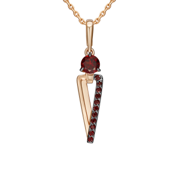 Anhänger aus Rotgold 585° mit Granat 