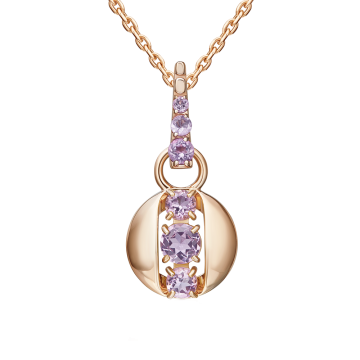 Anhänger aus Rotgold 585° mit Amethyst 