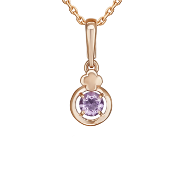 Anhänger aus Rotgold 585° mit Amethyst 