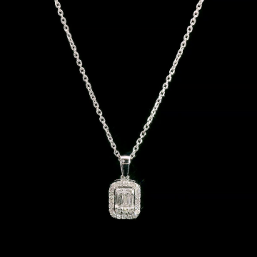 Weißgold 585° Anhänger und Kette mit Brillanten 