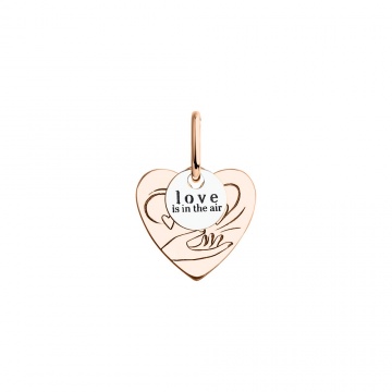 Pendant in red and white gold of 585 assay value 