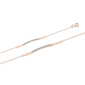 Armband aus Rotgold 585° mit Zirkonia 