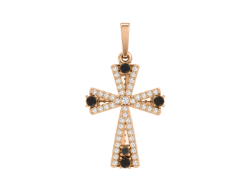 Подвеска из красного золота 585 пробы с фианитами 