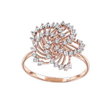 Damenring aus Rotgold 585° mit Zirkonia 