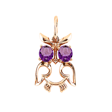Anhänger aus Rotgold 585° mit Amethyst 