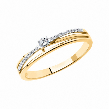 Gelb gold 585° Damenring mit Brillanten 