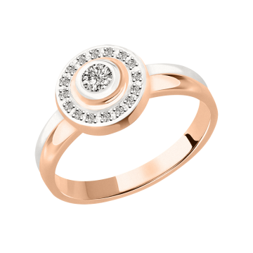 Damenring aus Rot/ Weißgold 585° mit Brillanten 