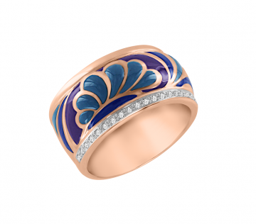 Damenring aus Rotgold 585° mit Brillanten 