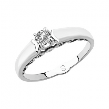 Weißgold 585° Damenring mit Brillanten 