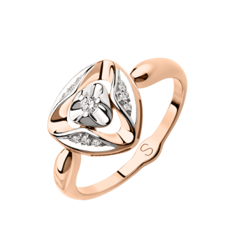 Damenring aus Rot/ Weißgold 585° mit Brillanten 