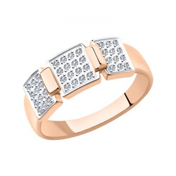 Damenring aus Rot/ Weißgold 585° mit Brillanten 