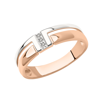 Damenring aus Rot/ Weißgold 585° mit Brillanten 