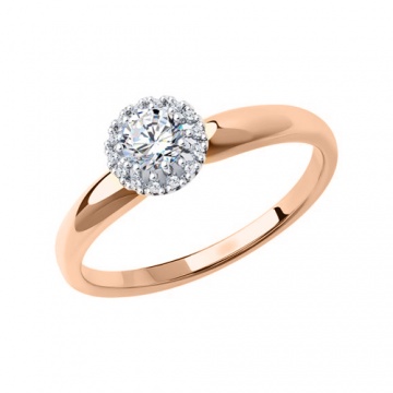 Damenring aus Rotgold 585° mit Brillanten 