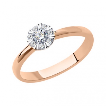 Damenring aus Rot/ Weißgold 585° mit Brillanten 