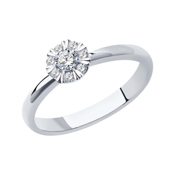 Weißgold 585° Damenring mit Brillanten 