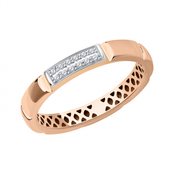 Damenring aus Rot/ Weißgold 585° mit Brillanten 