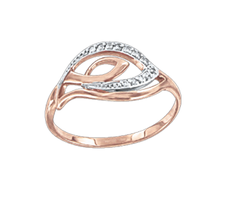 Damenring aus Rotgold 585° mit Zirkonia 