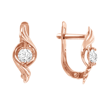 Ohrhänger aus Rotgold 585° mit Zirkonia 