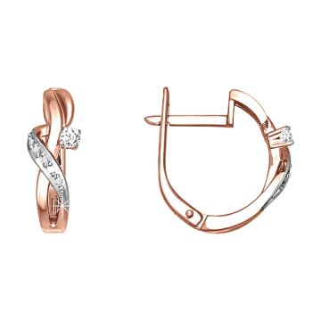 Ohrringe aus Rotgold 585° mit Brillanten 
