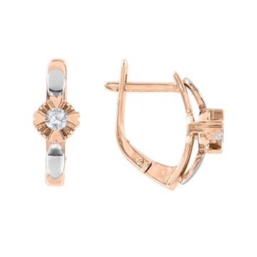 Ohrringe aus Rotgold 585° mit Brillanten 