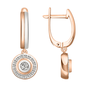 Ohrringe aus Rot/ Weißgold 585° mit Brillanten 