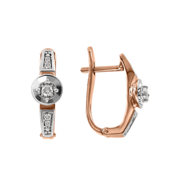 Ohrringe aus Rotgold 585° mit Brillanten 