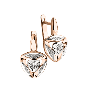 Ohrringe aus Rot/ Weißgold 585° mit Brillanten 