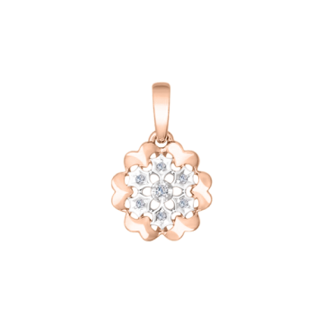 Pendant in red gold of 585 assay value with diamond 