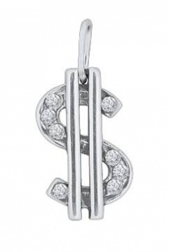 Серебряная подвеска 925 пробы. Вставка: Фианиты 