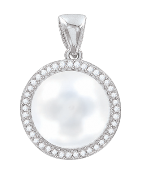 Sterling Silber Anhänger 925er mit echte Perlen, Zirkonia 