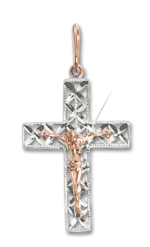 Kreuz Anhänger aus Rotgold 585° 