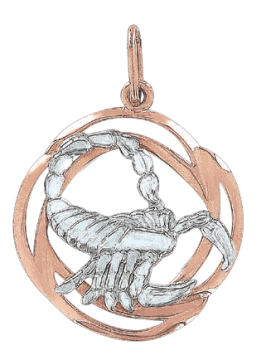 Anhänger Sternzeichen Skorpion aus Rot/ Weißgold 585° 