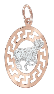 Anhänger Sternzeichen Widder aus Rot/ Weißgold 585° 