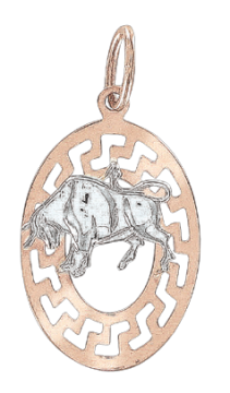 Anhänger Sternzeichen Stier aus Rot/ Weißgold 585° 