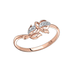 Damenring aus Rotgold 585° mit Zirkonia 