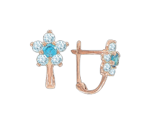 Kinder Ohrringe aus Rotgold 585° (14K) mit Zirkonia 