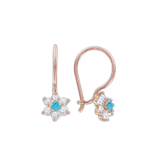 Kinder Ohrringe aus Rotgold 585° (14K) mit Zirkonia 