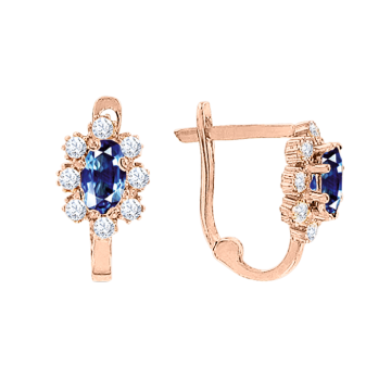 Kinder Ohrhänger aus Rotgold 585° mit Zirkonia 