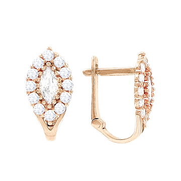 Kinder Ohrhänger aus Rotgold 585° mit Zirkonia 