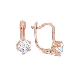 Kinder Ohrhänger aus Rotgold 585° mit Zirkonia 