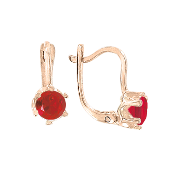 Kinder Ohrhänger aus Rotgold 585° mit Zirkonia 