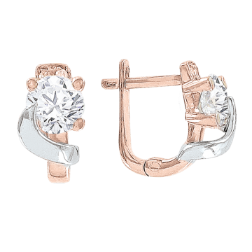 Ohrhänger aus Rotgold 585° mit Zirkonia 