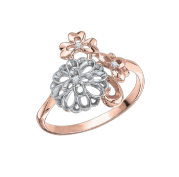 Damenring aus Rot/ Weißgold 585° mit Zirkonia 