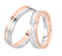 Trauring aus Rot/ Weißgold 585° 