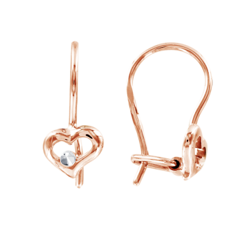 Kinder Ohrringe aus Rotgold 585° (14K) mit Zirkonia 