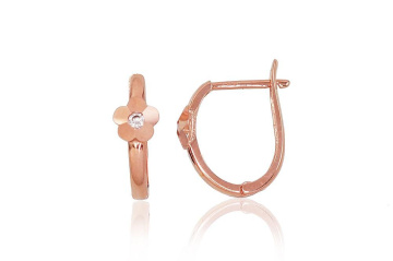 Ohrringe aus Rotgold 585° mit Zirkonia 