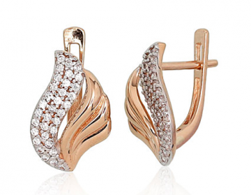 Ohrringe aus Rotgold 585° mit Zirkonia 