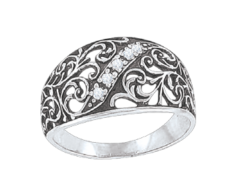Damen-ring aus 925er Sterling Silber mit Zirkonia 