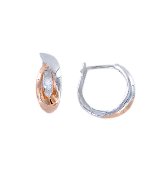 Серебряные серьги 925 пробы позолоченные с фианитами 