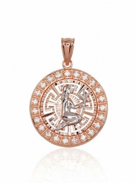 Anhänger Sternzeichen Jungfrau aus Rotgold 585° mit Zirkonia 
